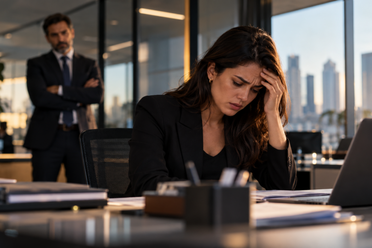 Pressão psicológica no escritório corporativo